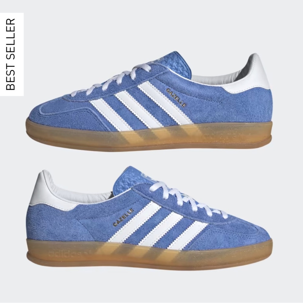 Blue Fusion / Cloud White Adidas Gazelles